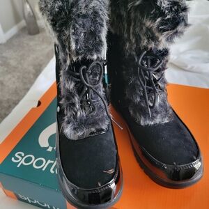 Sporto Women's Black Fur-Lined Boots
